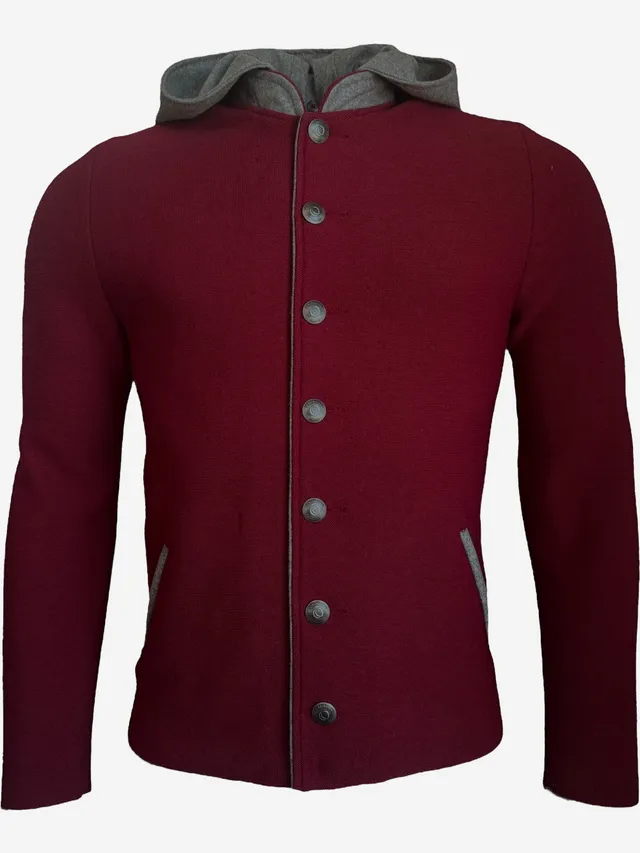litzlfelder-emilian-kapuzenjacke-herren-merlotrot-merino image 1