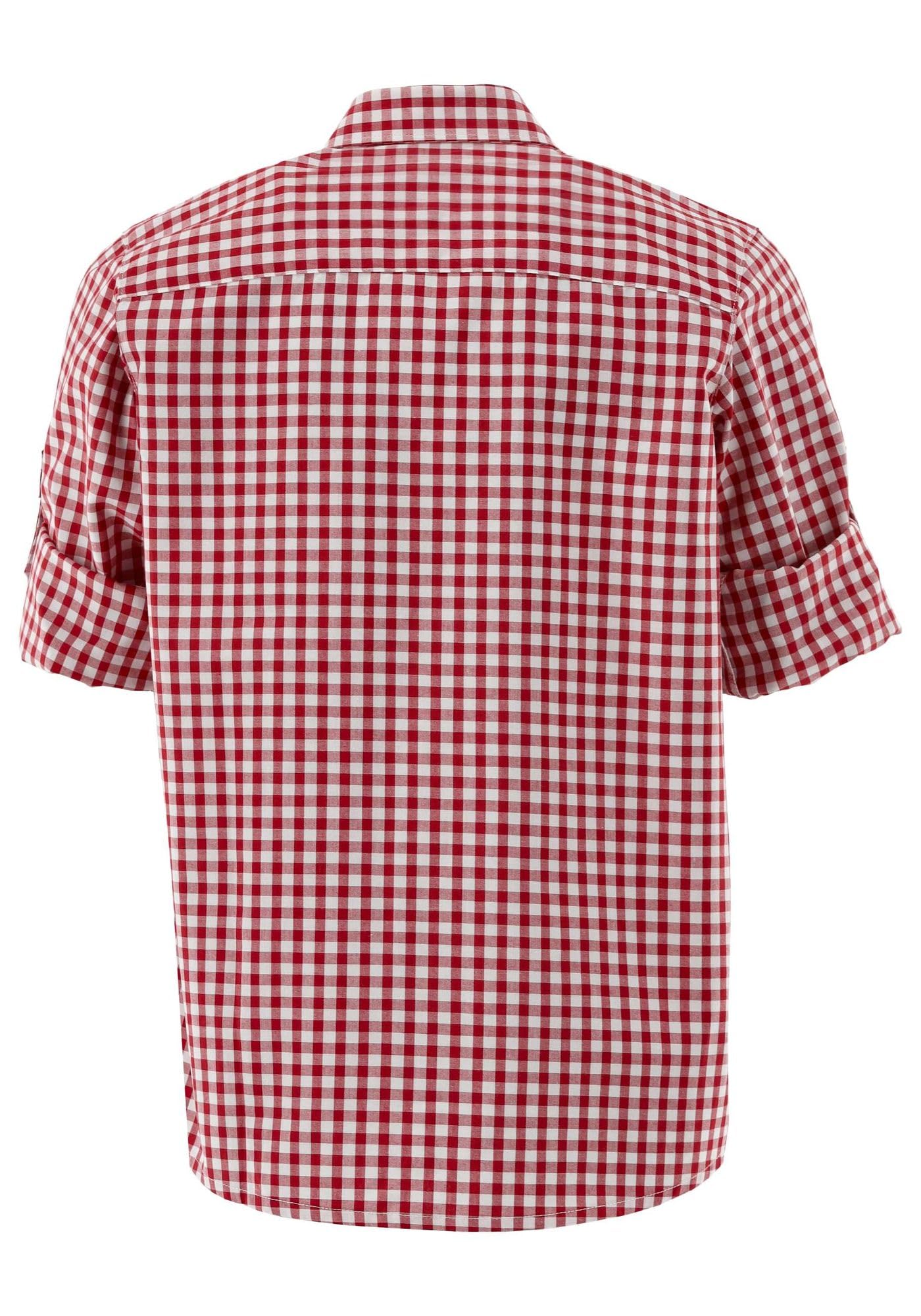 os-trachten-inseyo-kinder-trachtenhemd-rot-wei-karo-stickerei image 3