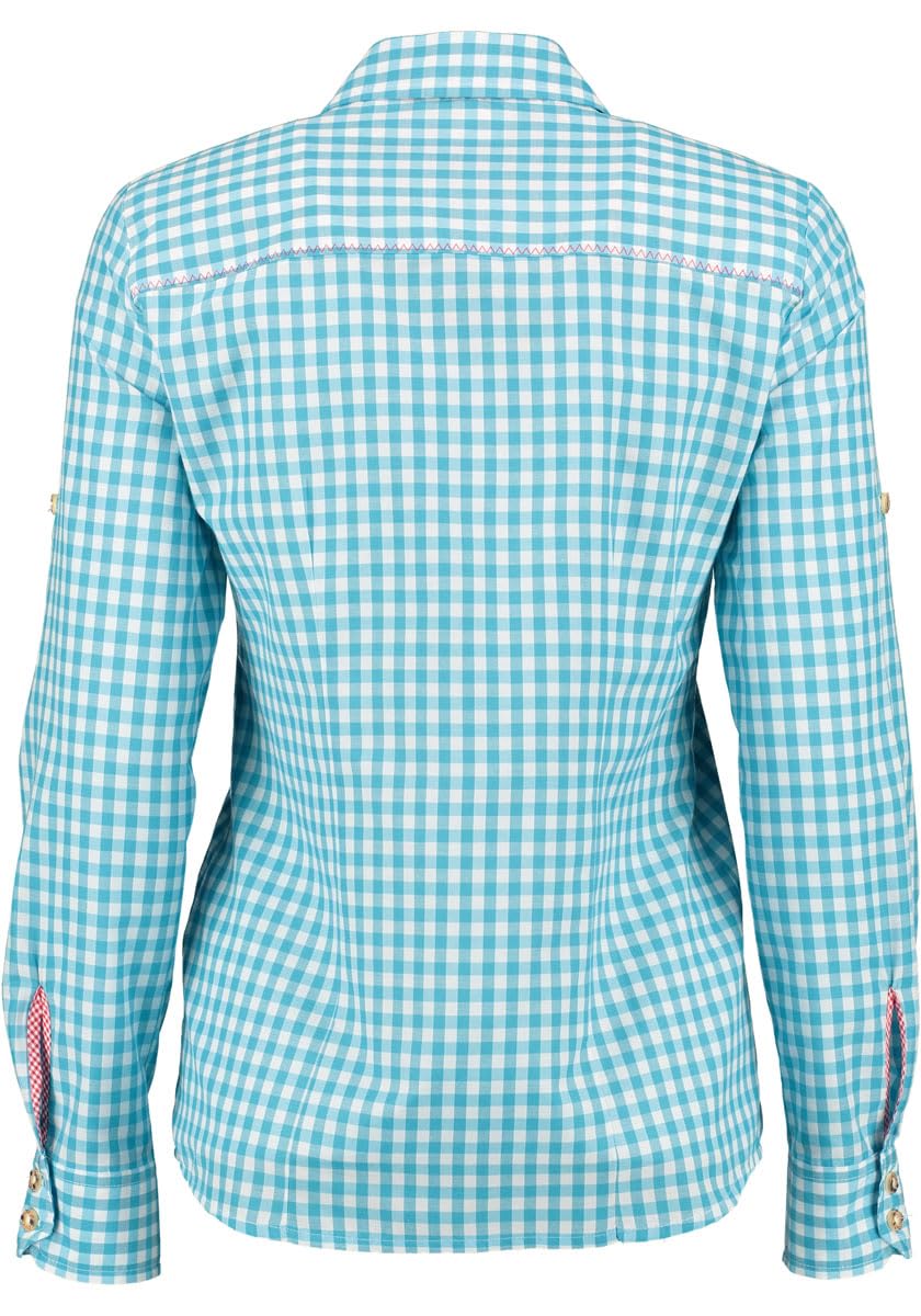 os-trachten-trachtenbluse-odibe-langarm-t-rkis-karo image 2