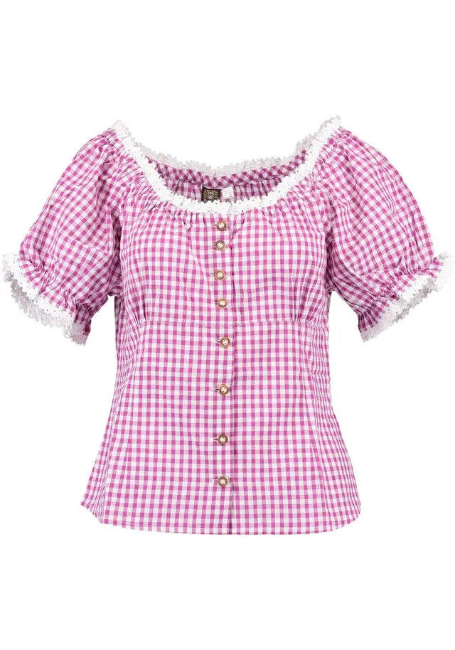 os-trachten-viwod-damen-trachtenbluse-kurzarm-dunkelrot-34-carmen image 1