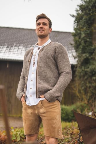 os-trachten-xaluna-strickjacke-dunkelbraun-rundhals-offen image 6