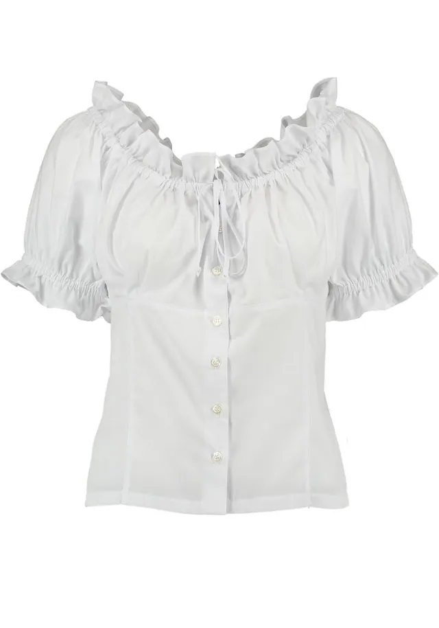 os-trachten-marxi-damen-trachtenbluse-kurzarm-rundhals-klassisch image 1