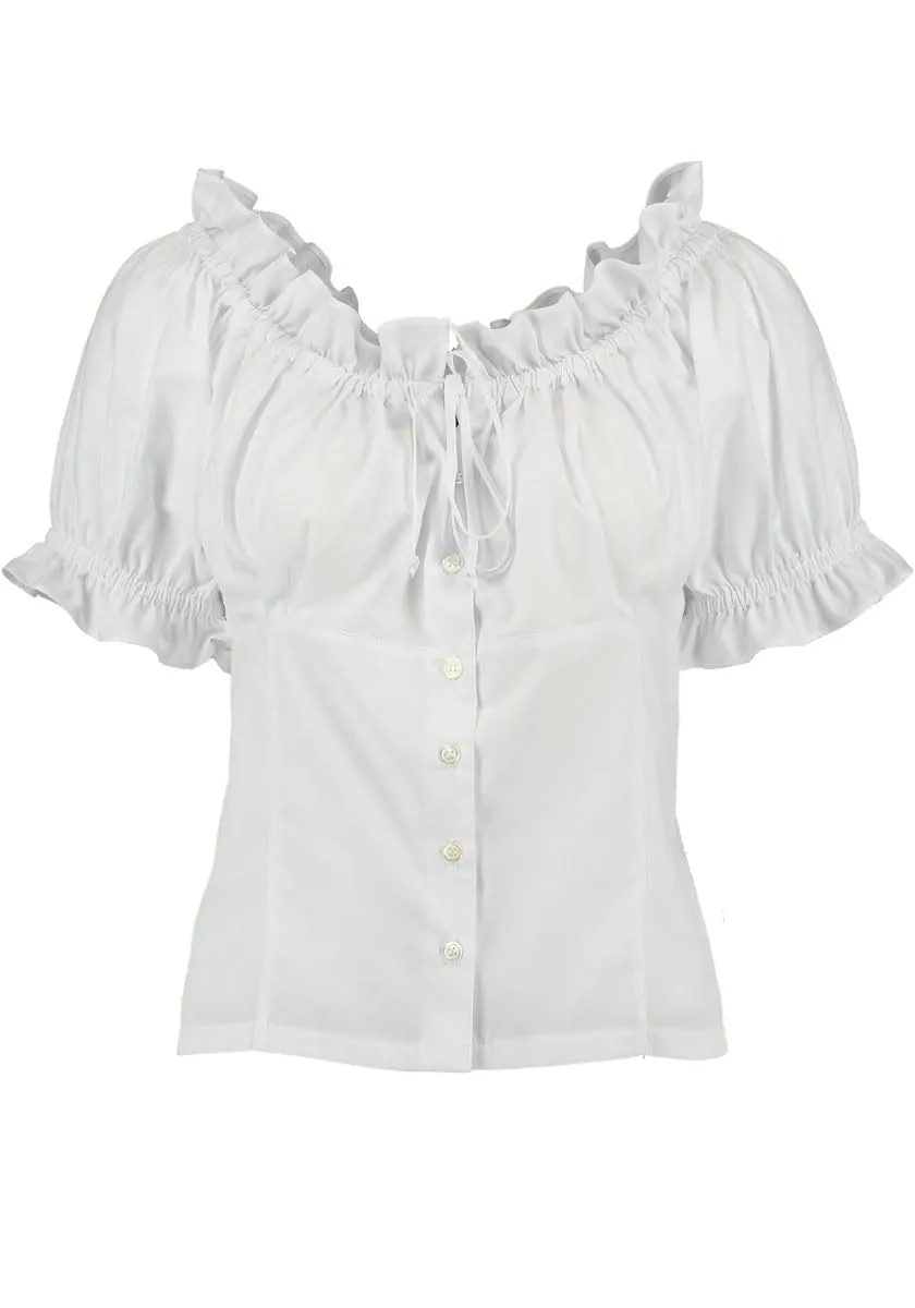os-trachten-marxi-damen-trachtenbluse-kurzarm-rundhals-klassisch image 1
