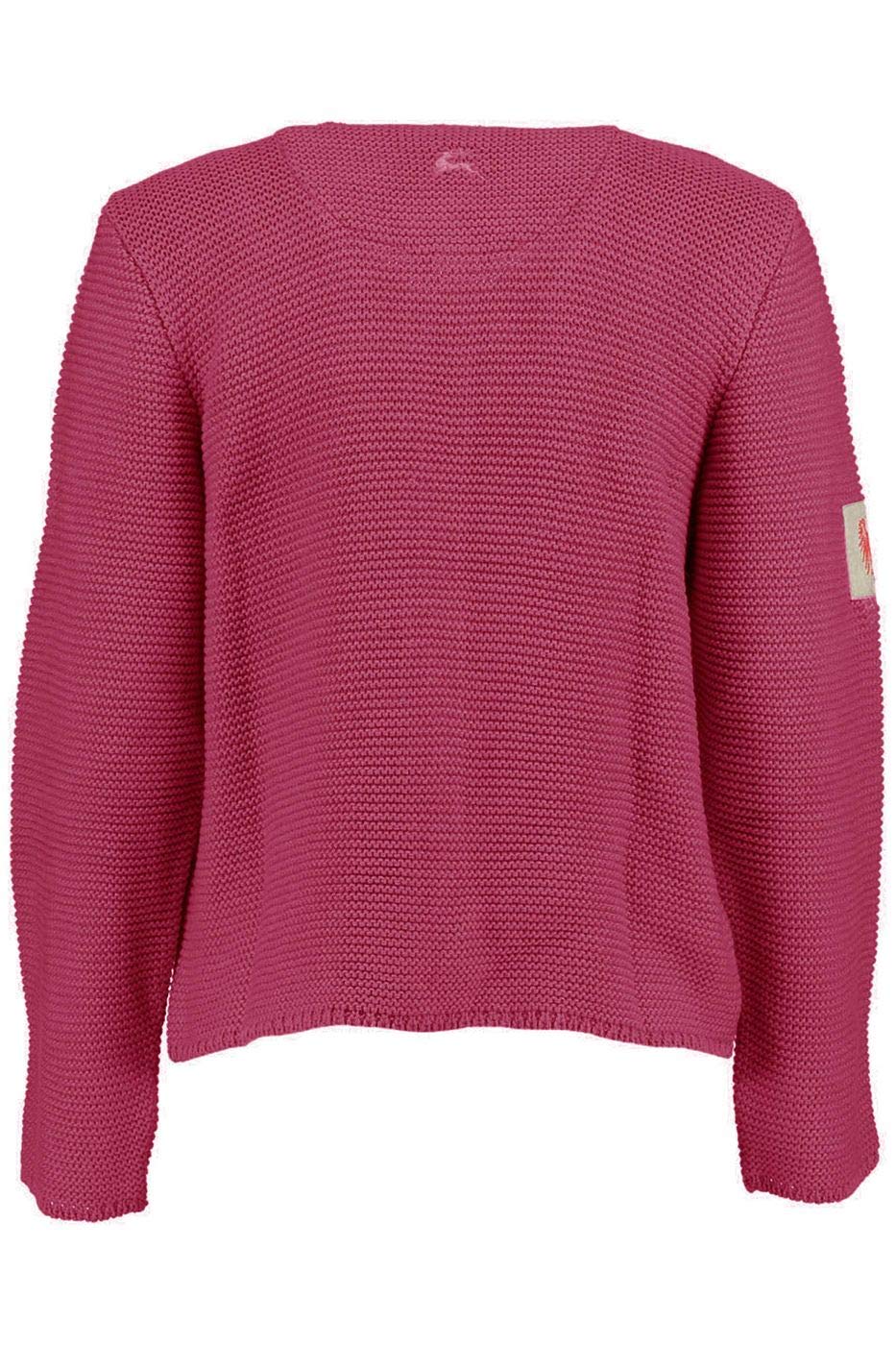 os-trachten-wolljanker-damen-strickjacke-himbeere-38-wolle image 3