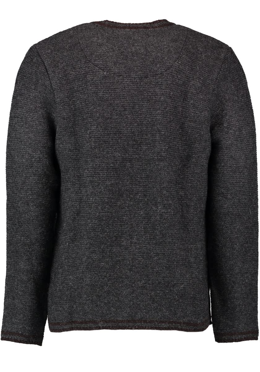 os-trachten-fudei-herren-strickjacke-wolle-rundhals-anthrazit image 2