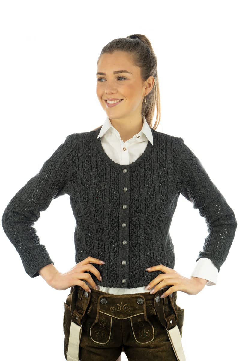 os-trachten-gnoyor-damen-strickjacke-34-anthrazit-baumwolle image 2