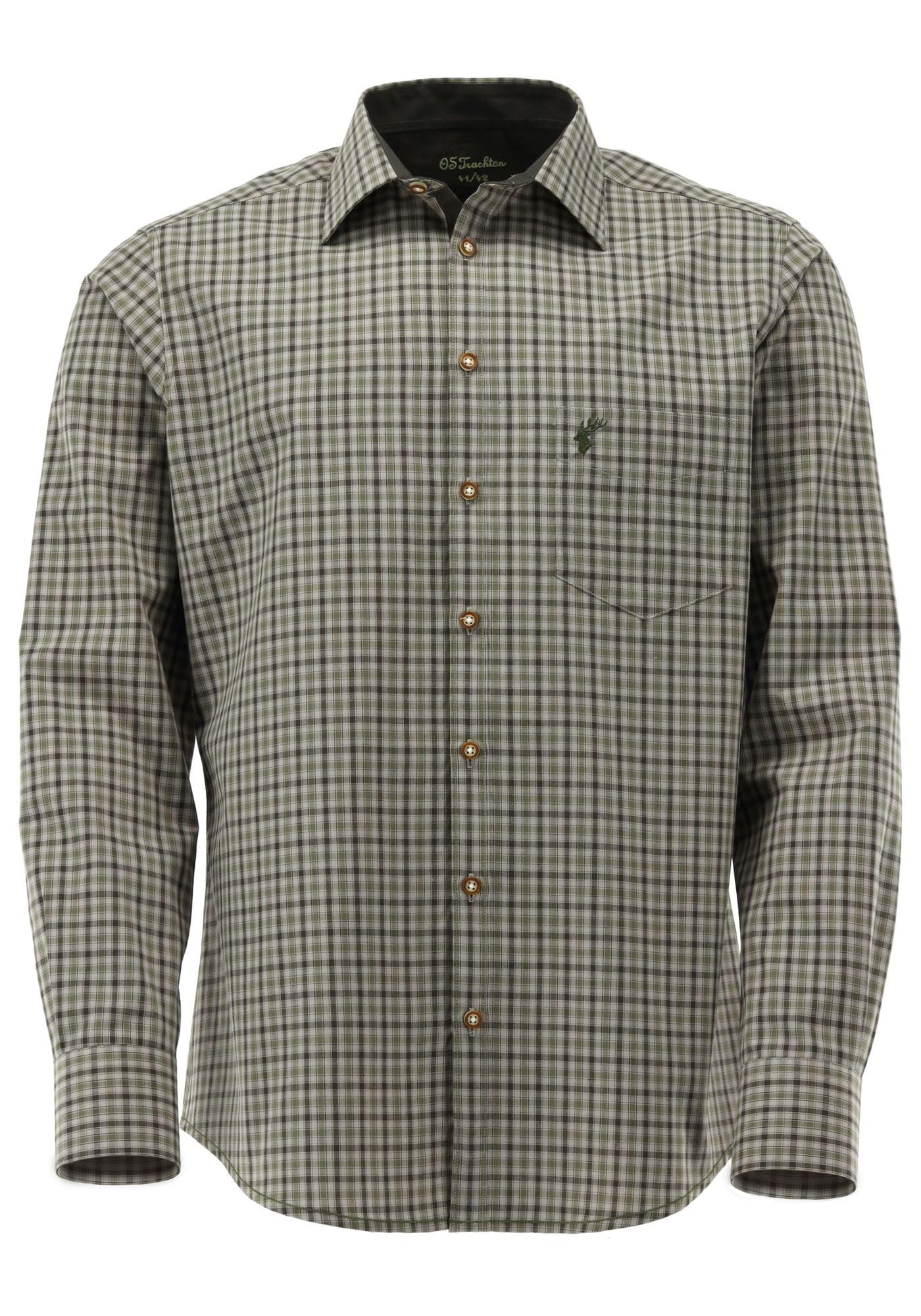 os-trachten-taseyo-jagdhemd-slim-fit-oliv-haifischkragen image 1