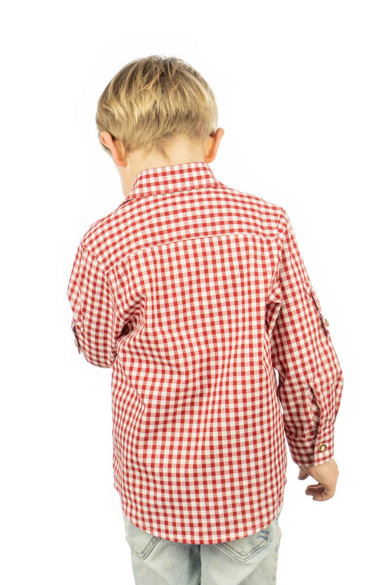 os-trachten-inseyo-kinder-trachtenhemd-rot-wei-karo-stickerei image 5