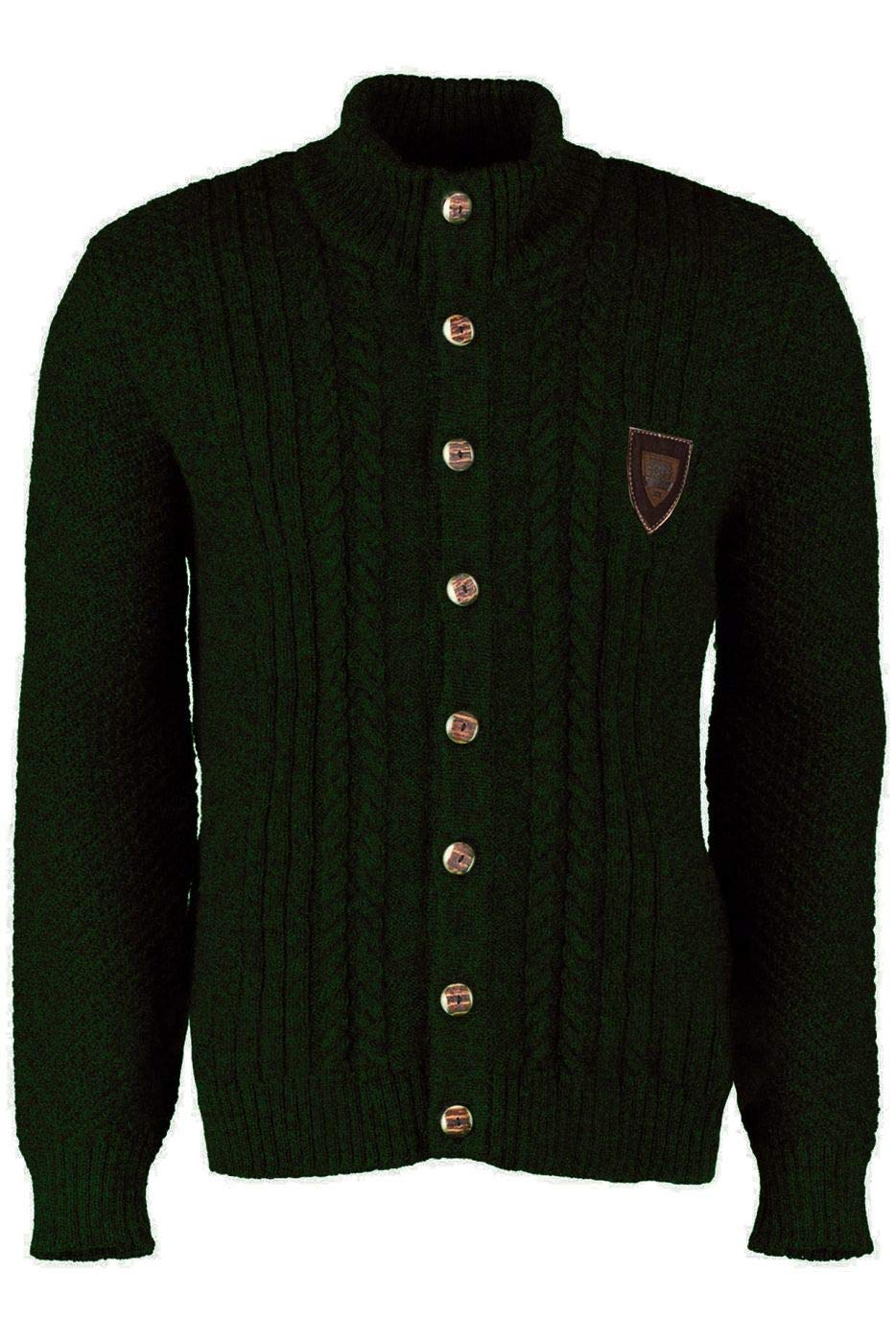 os-trachten-strickjacke-schurwolle-trachtenpullover-olive image 2