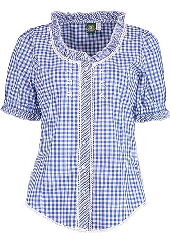 os-trachten-poror-trachtenbluse-kurzarm-mittelblau image 4
