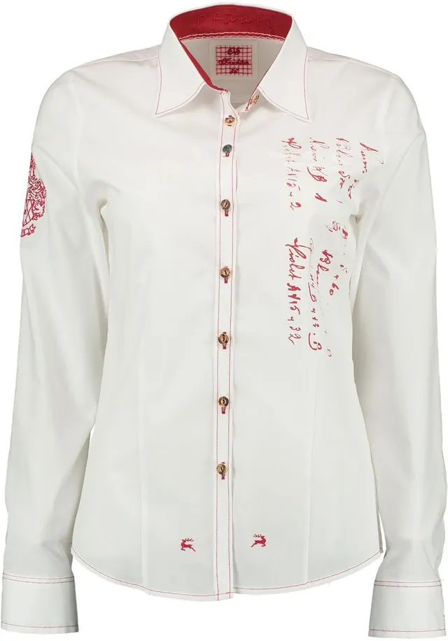 os-trachten-hubuna-damen-trachtenbluse-langarm-wei-rot image 1