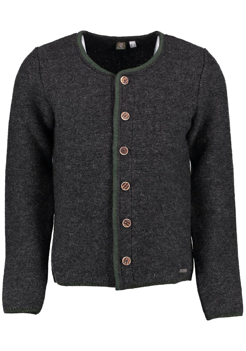 os-trachten-xaluna-strickjacke-dunkelbraun-rundhals-offen image 4