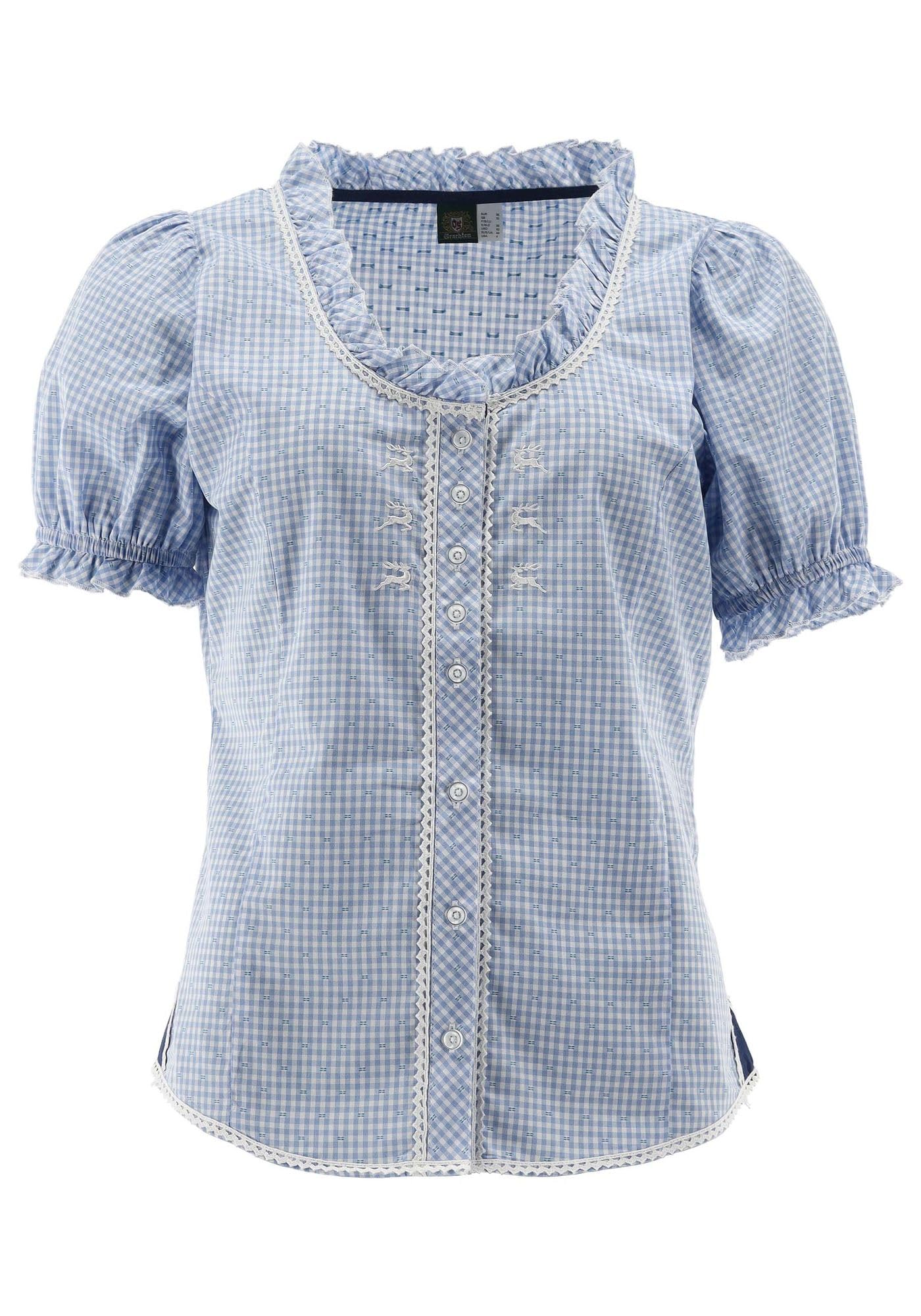 os-trachten-plare-trachtenbluse-damen-karo-puff-rmel image 1