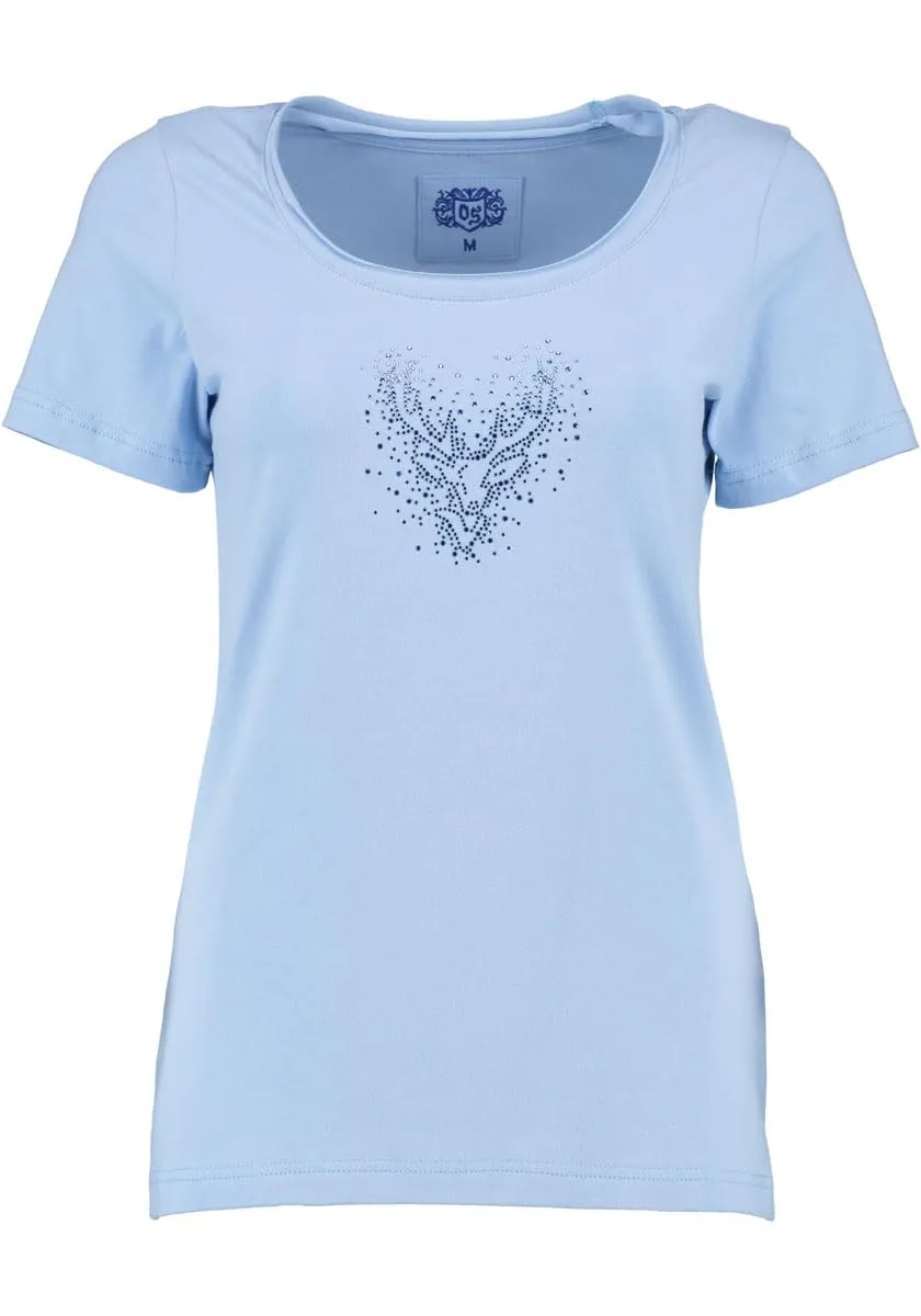 os-trachten-wimporo-t-shirt-damen-kurzarm-pailletten-hirsch image 1