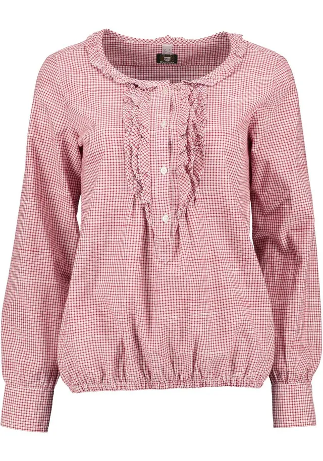 os-trachten-egege-trachtenbluse-karo-rot-wei image 1