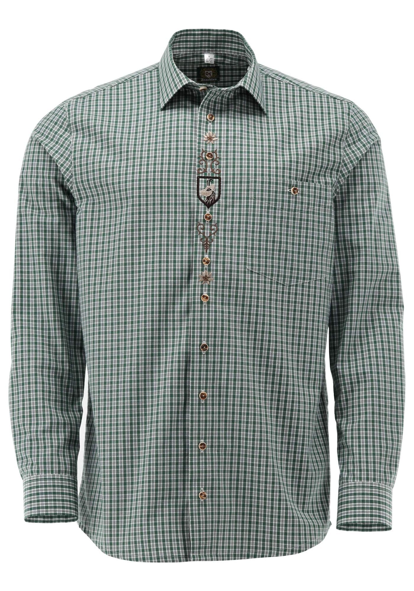 os-trachten-amboio-jagdhemd-herren-slim-fit-43-44-karo image 1