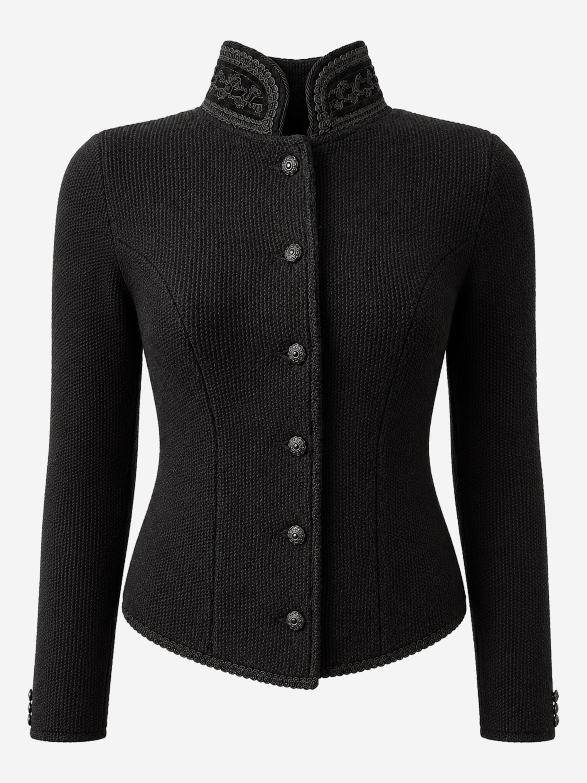 litzlfelder-caro-strickblazer-damen-schwarz-schurwolle image 1