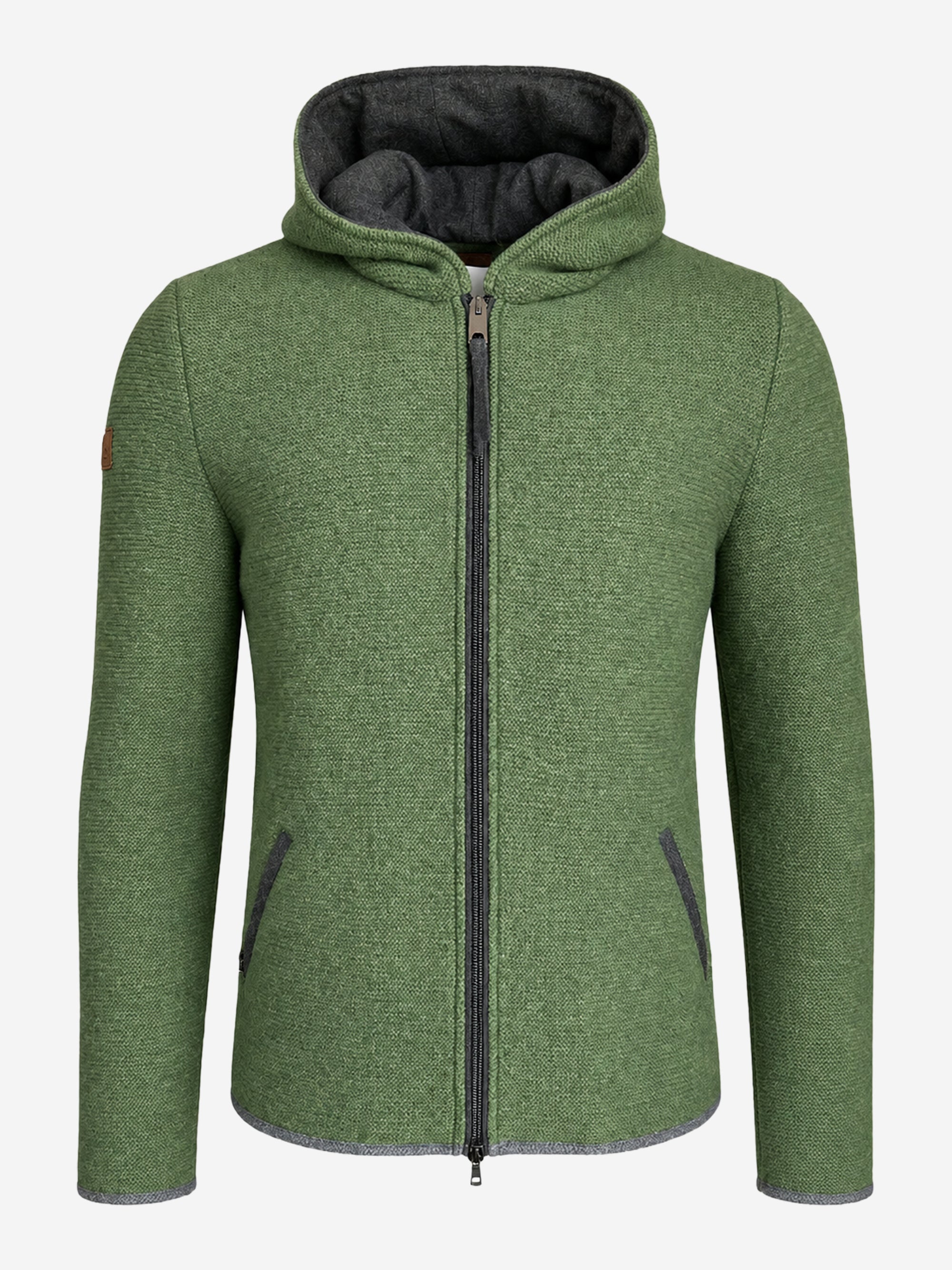 litzlfelder-herren-basti-kapuzenjacke-maigr-n-merinowolle image 1