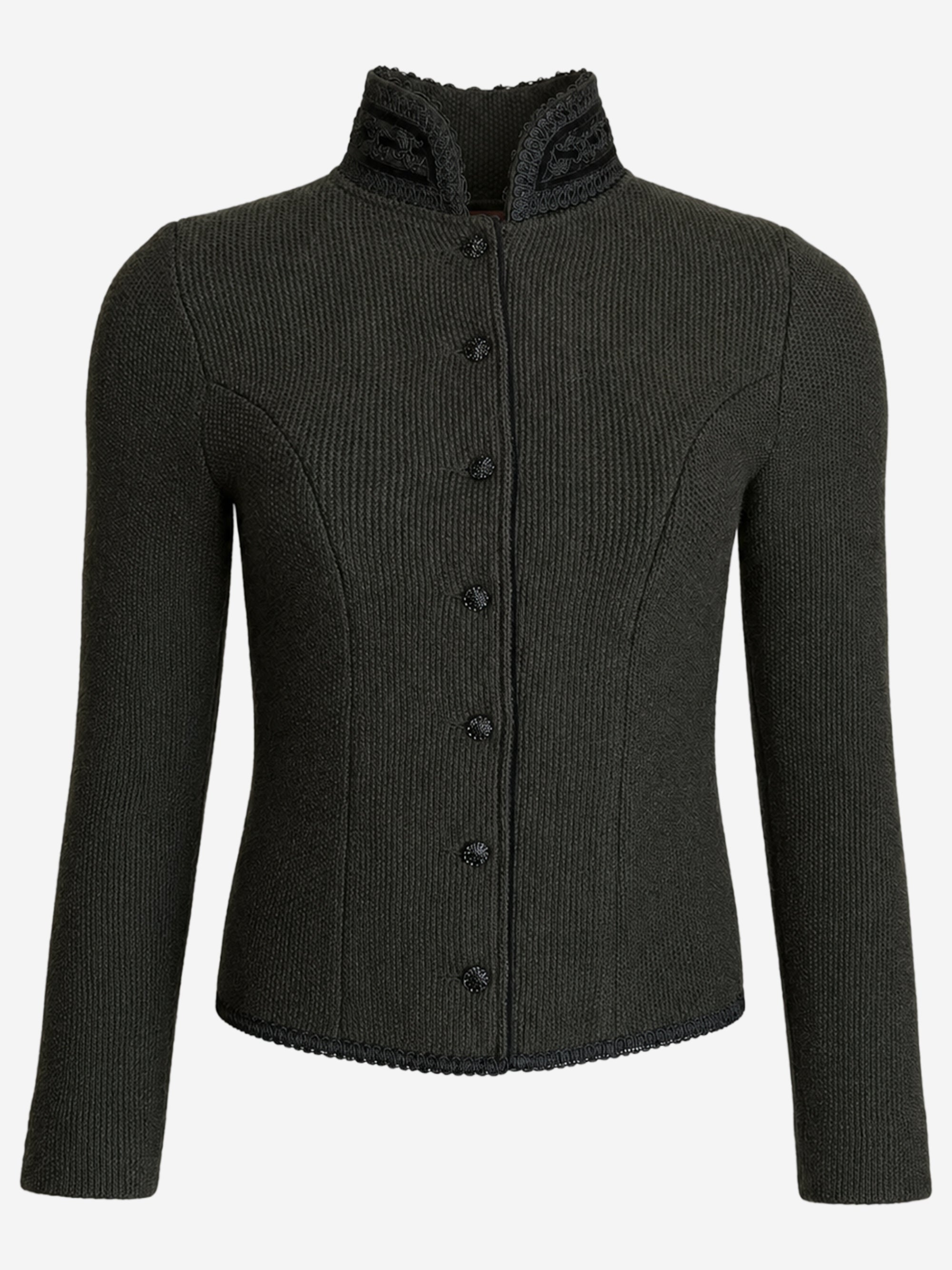 litzlfelder-strickblazer-caro-oliv-kammgarn image 1