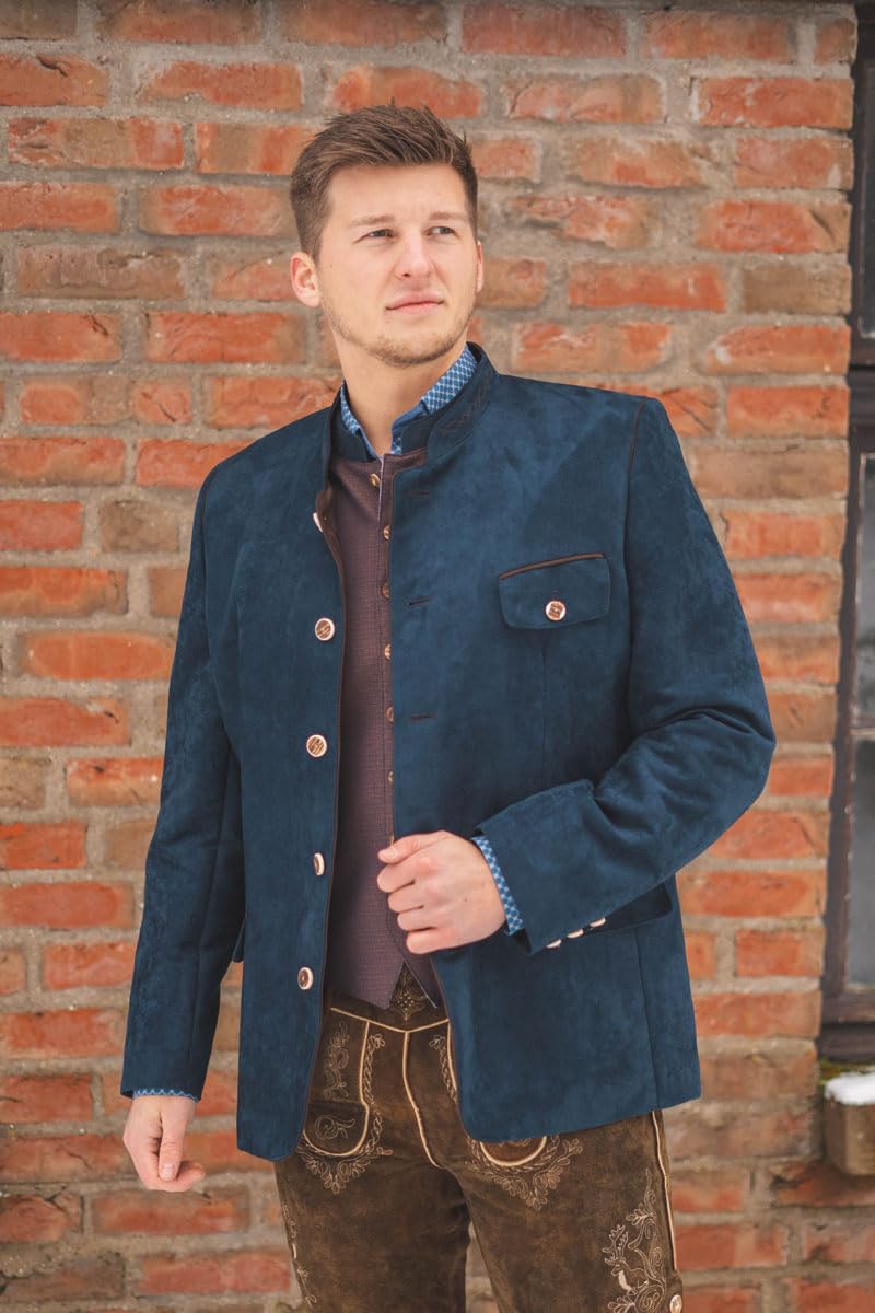 os-trachten-bravi-trachtensakko-herren-janker-marine-stehkragen image 2