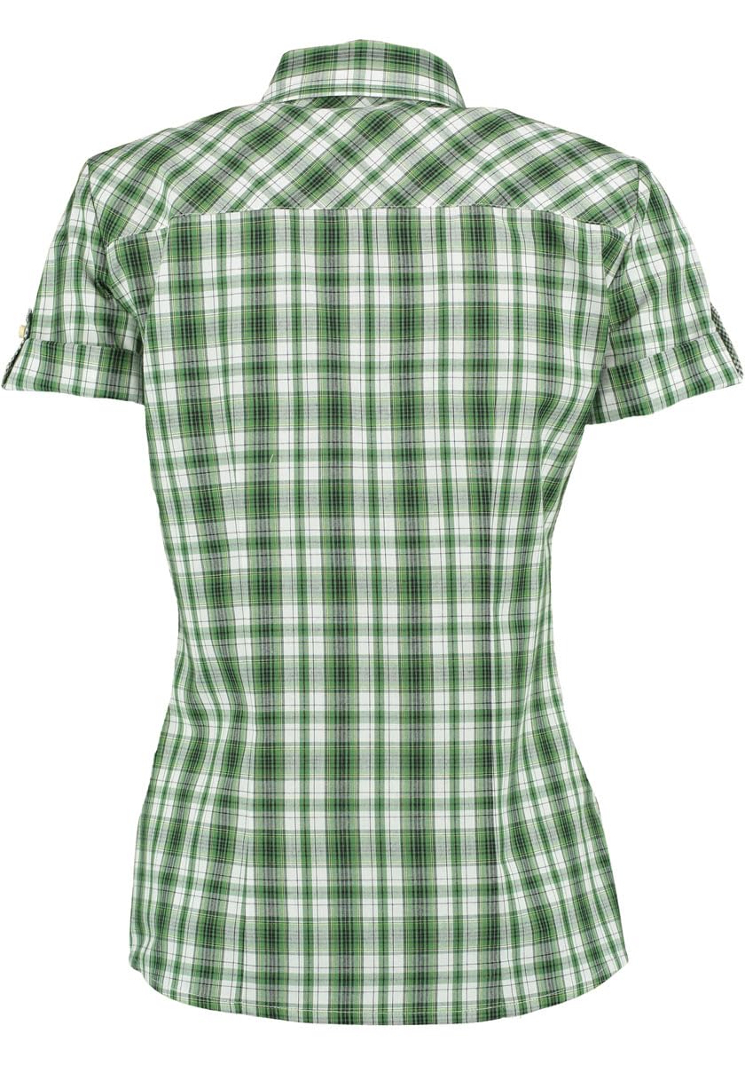os-trachten-nootam-trachtenbluse-kurzarm-karo-edelwei-baumwolle image 2