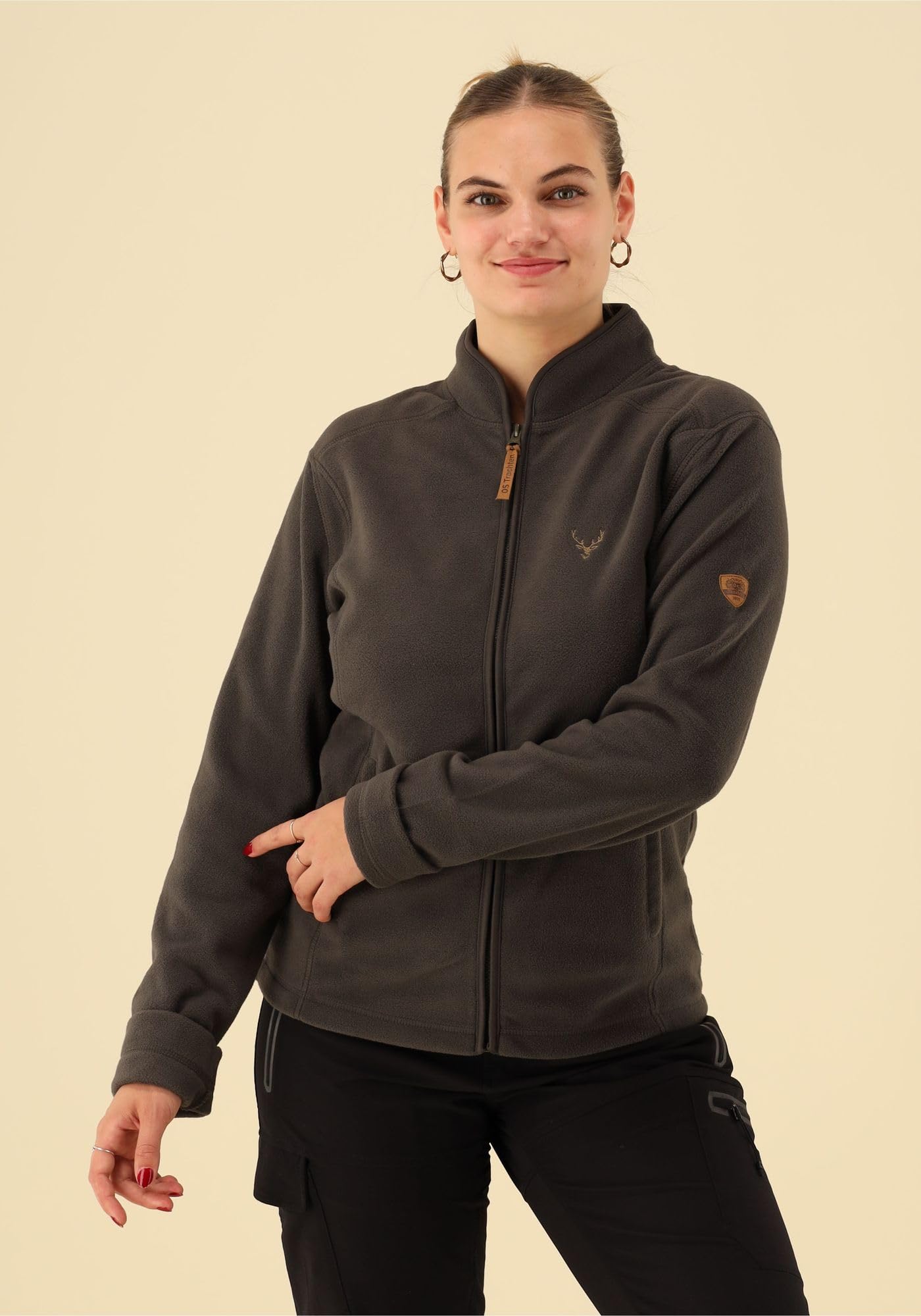 os-trachten-kroios-fleecejacke-anthrazit-38-hirsch-stick image 5