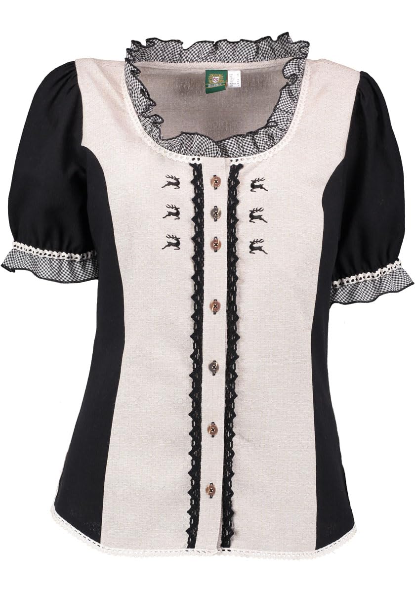 os-trachten-shine-trachtenbluse-kurzarm-damen-rundhals image 1