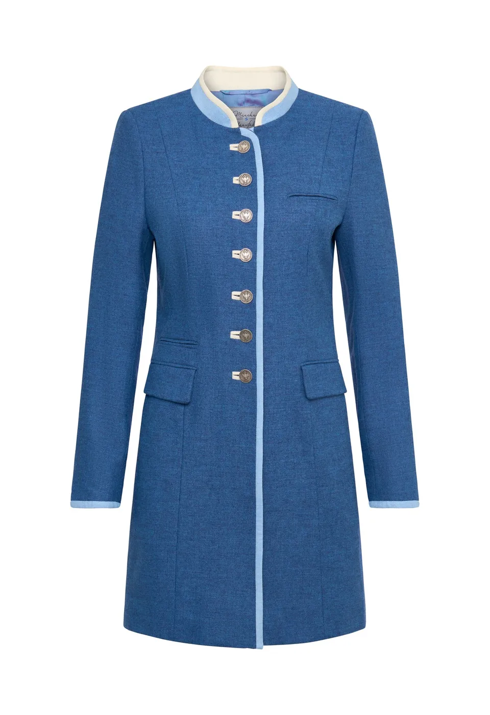 m-nchner-manufaktur-franzi-gehrock-jeansblau-schurwolle-jacke image 1
