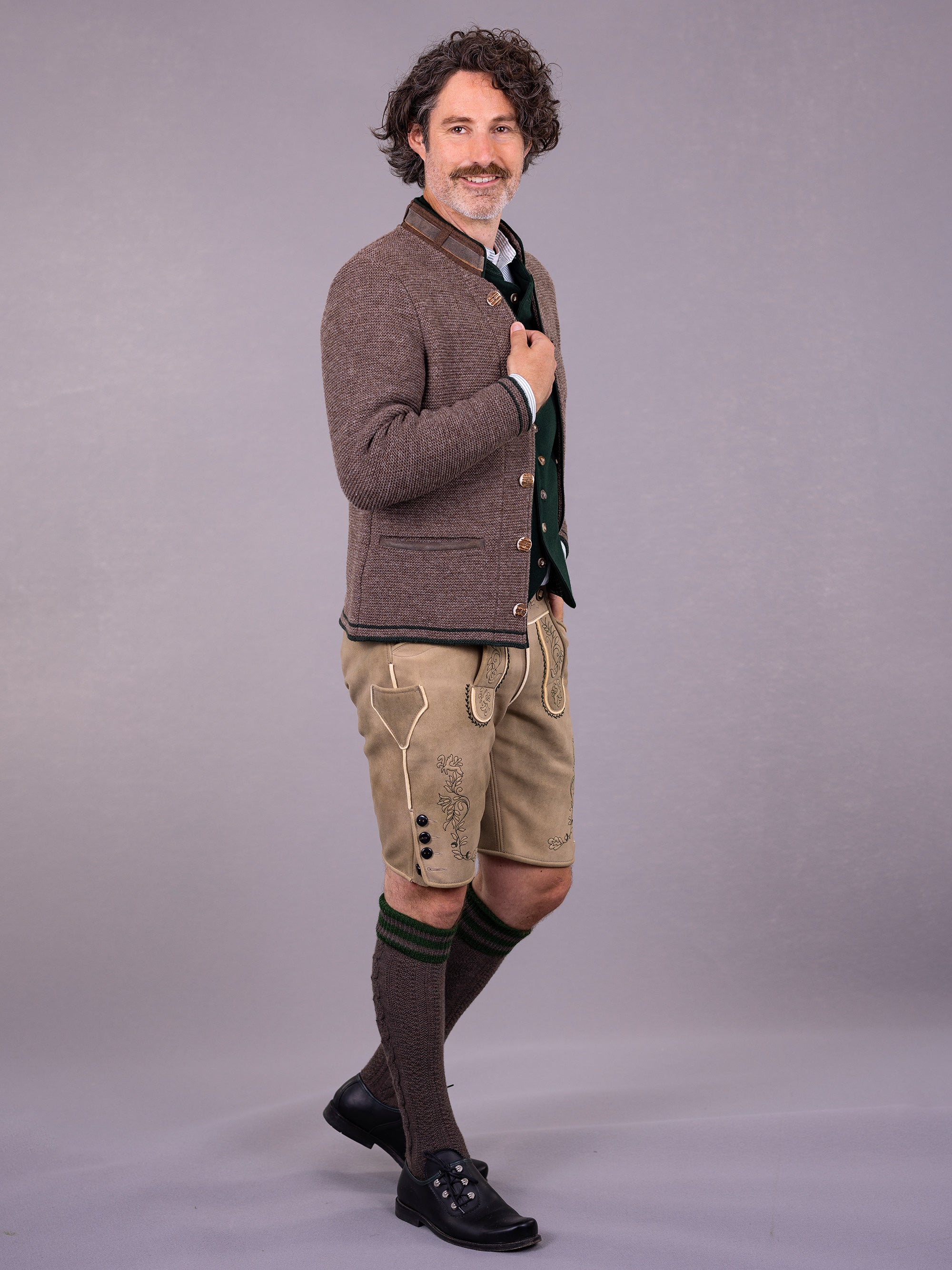 litzlfelder-hannes-strickjacke-herren-mittelbraun-schurwolle image 4