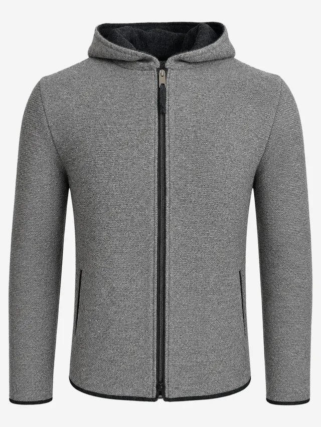 litzlfelder-herren-basti-kapuzenjacke-mittelgrau-merinowolle image 1