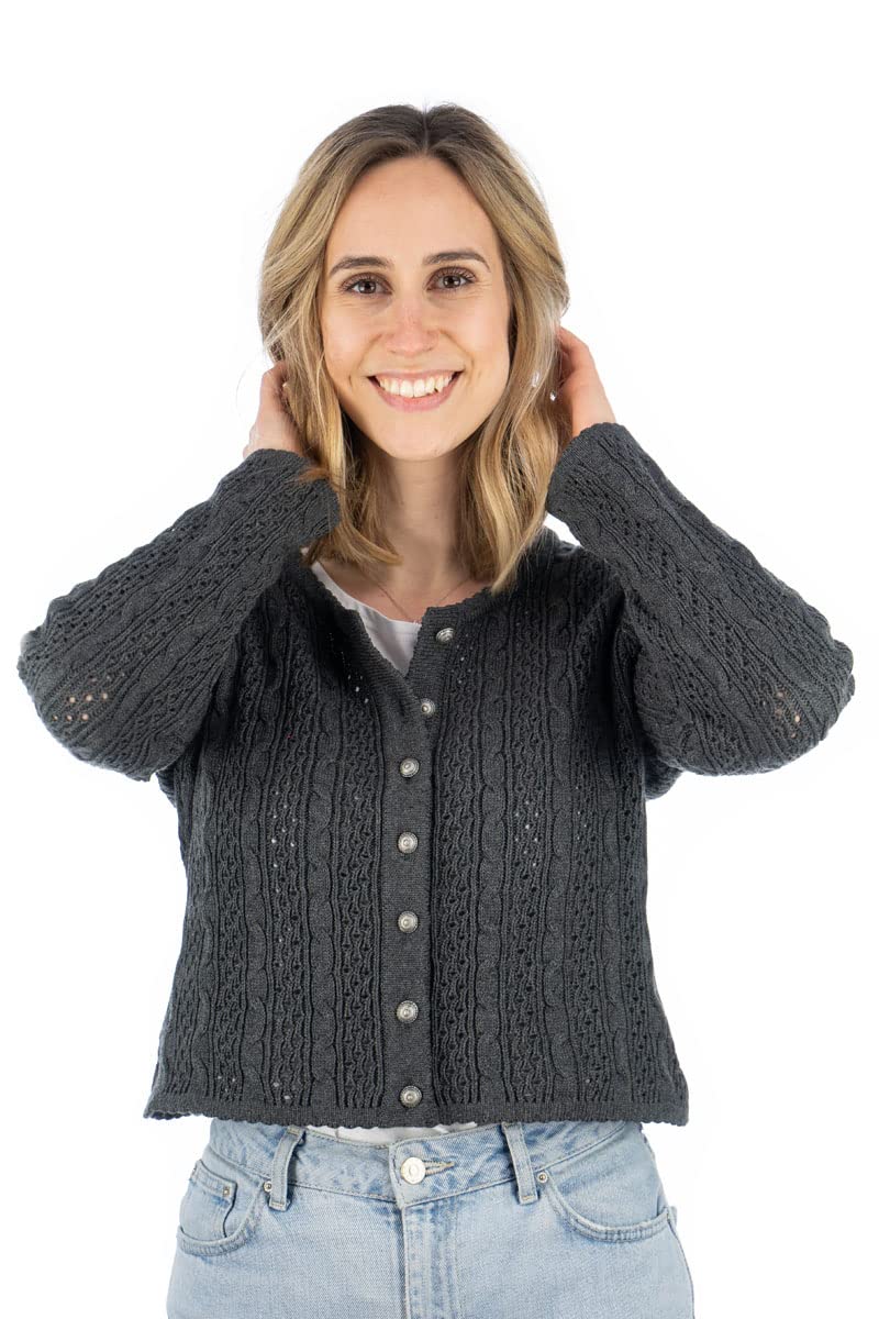 os-trachten-igaza-strickjacke-damen-anthrazit-gr-40-rundhals image 2
