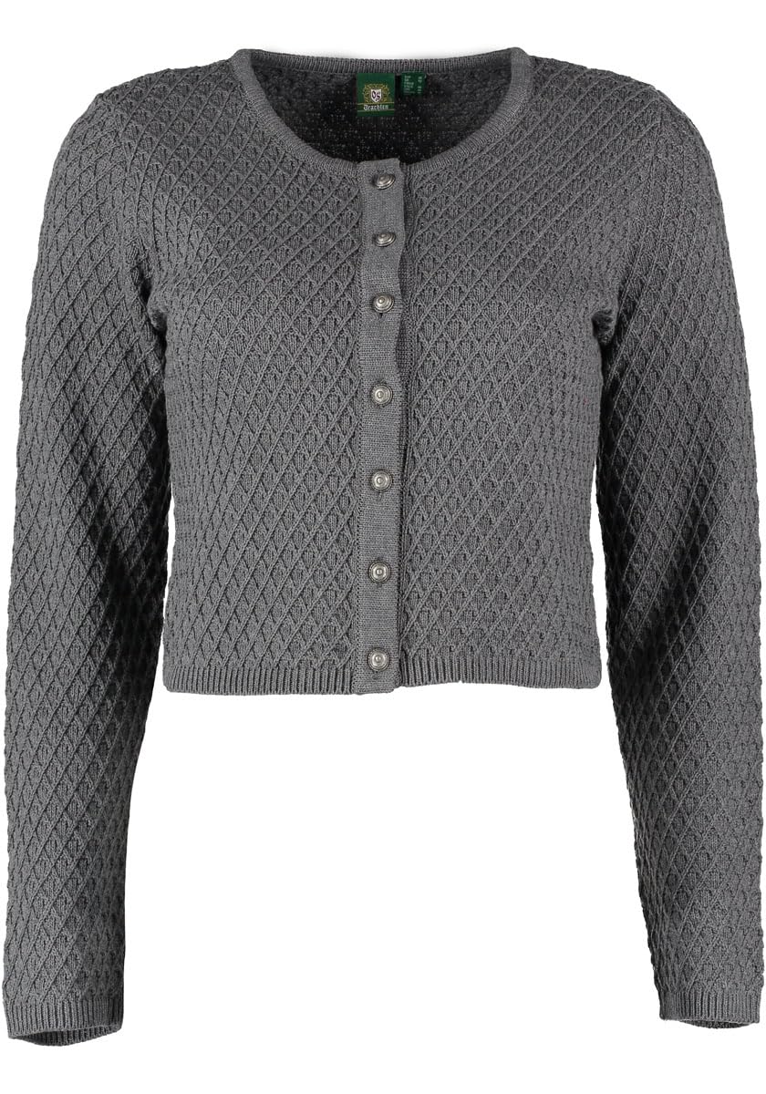 os-trachten-quivun-damen-strickjacke-34-anthrazit-zopfmuster image 1