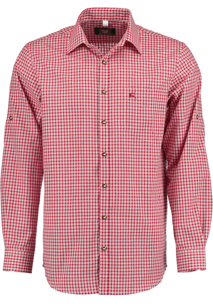 os-trachten-vakas-herren-trachtenhemd-langarm-45-46-regular-fit-karo image 8