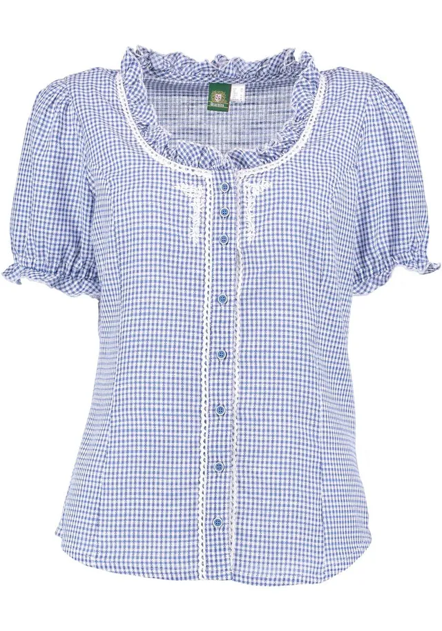 os-trachten-zamara-trachtenbluse-kurzarm-kornblau-puff-rmel image 1