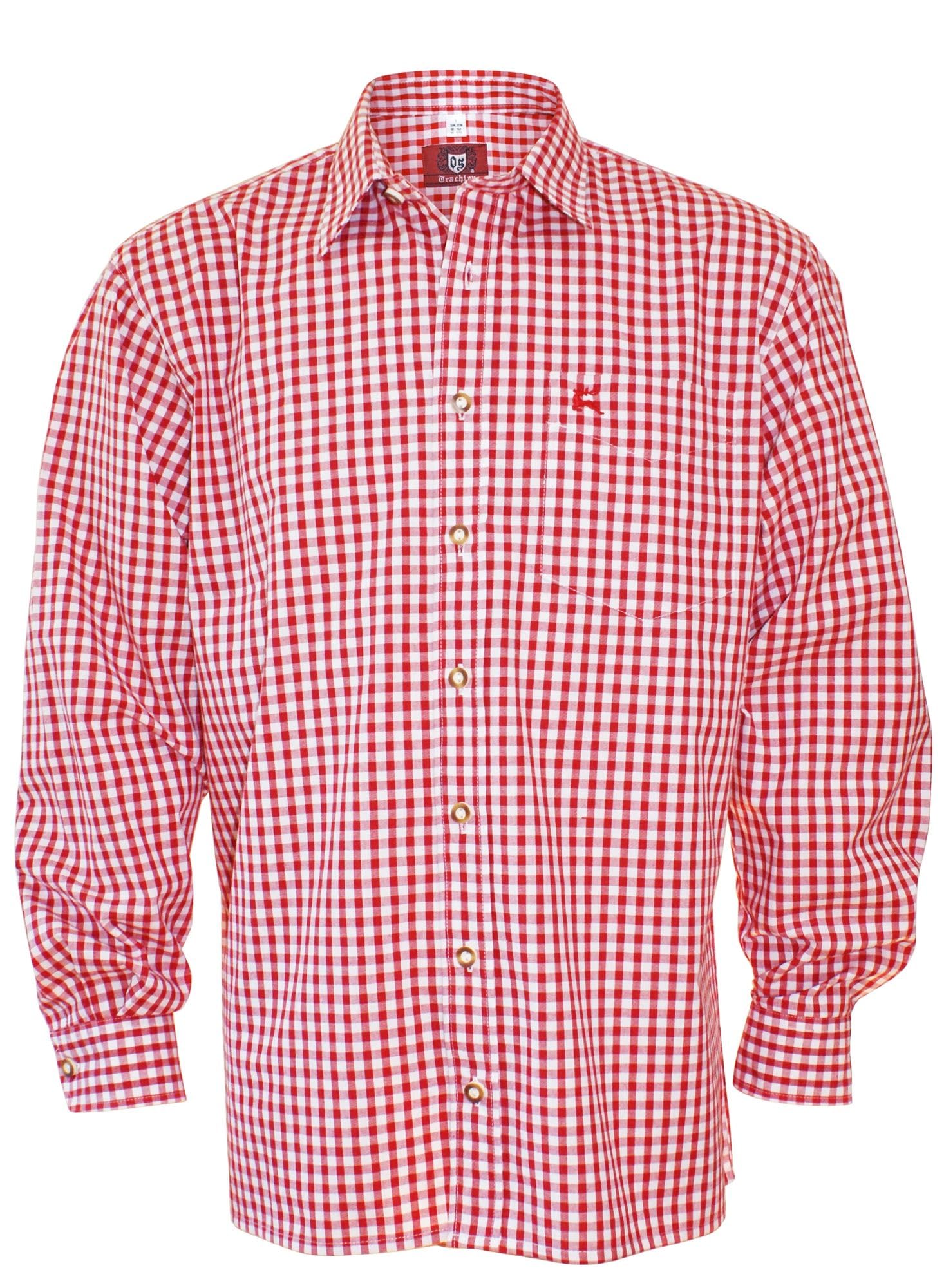 os-trachten-karo-trachtenhemd-herren-langarm-rot-6xl image 4