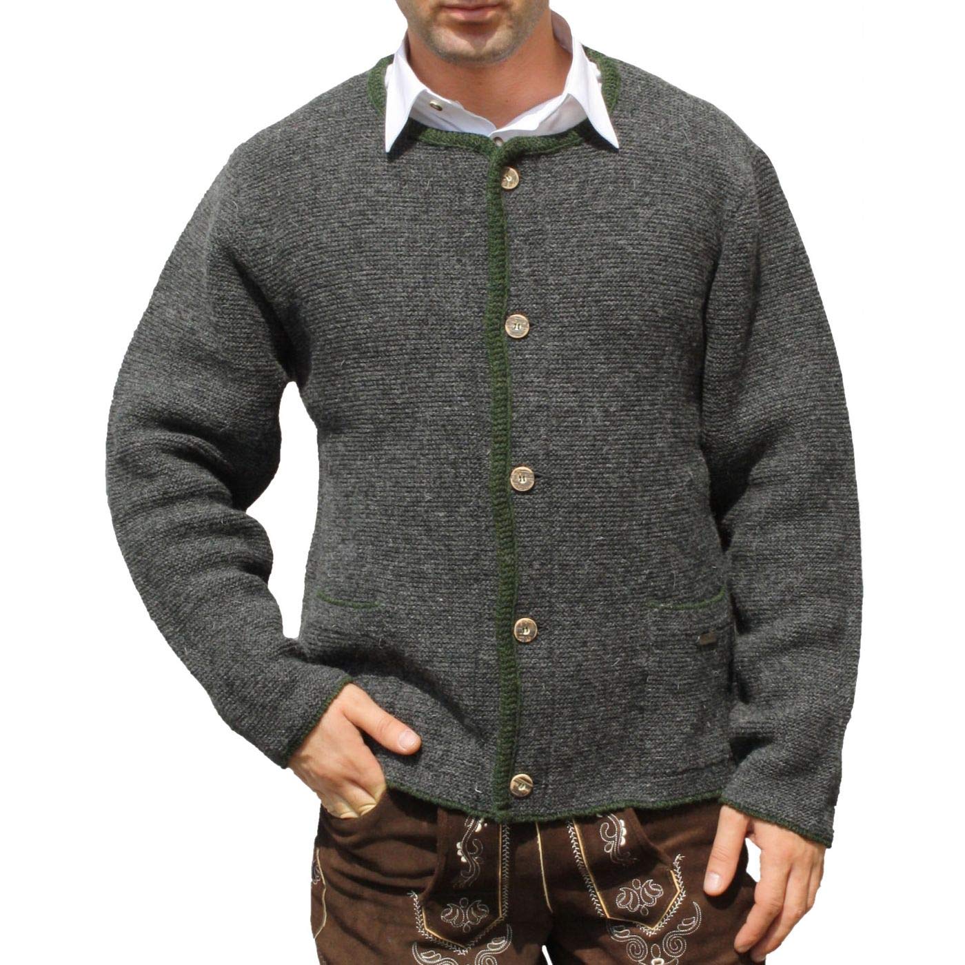os-trachten-wolljanker-herren-strickjacke-anthrazit-54-xl-wolle image 2