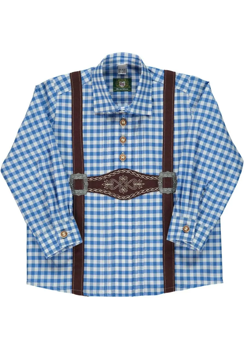 os-trachten-velmowo-trachtenhemd-jungen-74-80-mittelblau image 1
