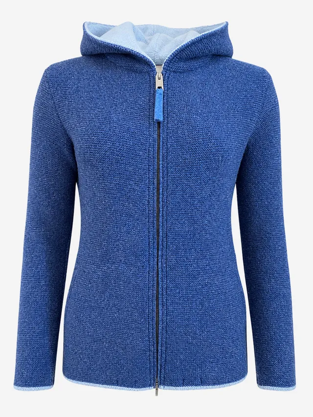 litzlfelder-damen-strickjacke-emily-kapuze-jeansblau-merino image 1