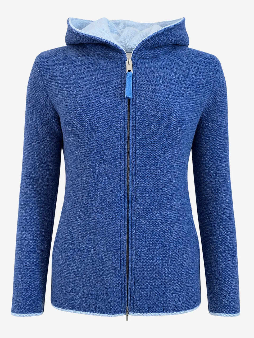 litzlfelder-damen-strickjacke-emily-kapuze-jeansblau-merino image 1