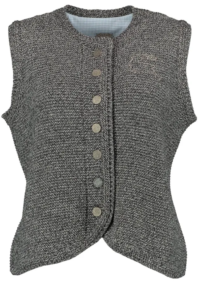 os-trachten-eluto-damen-strickweste-trachtenweste-rundhals-wolle image 1