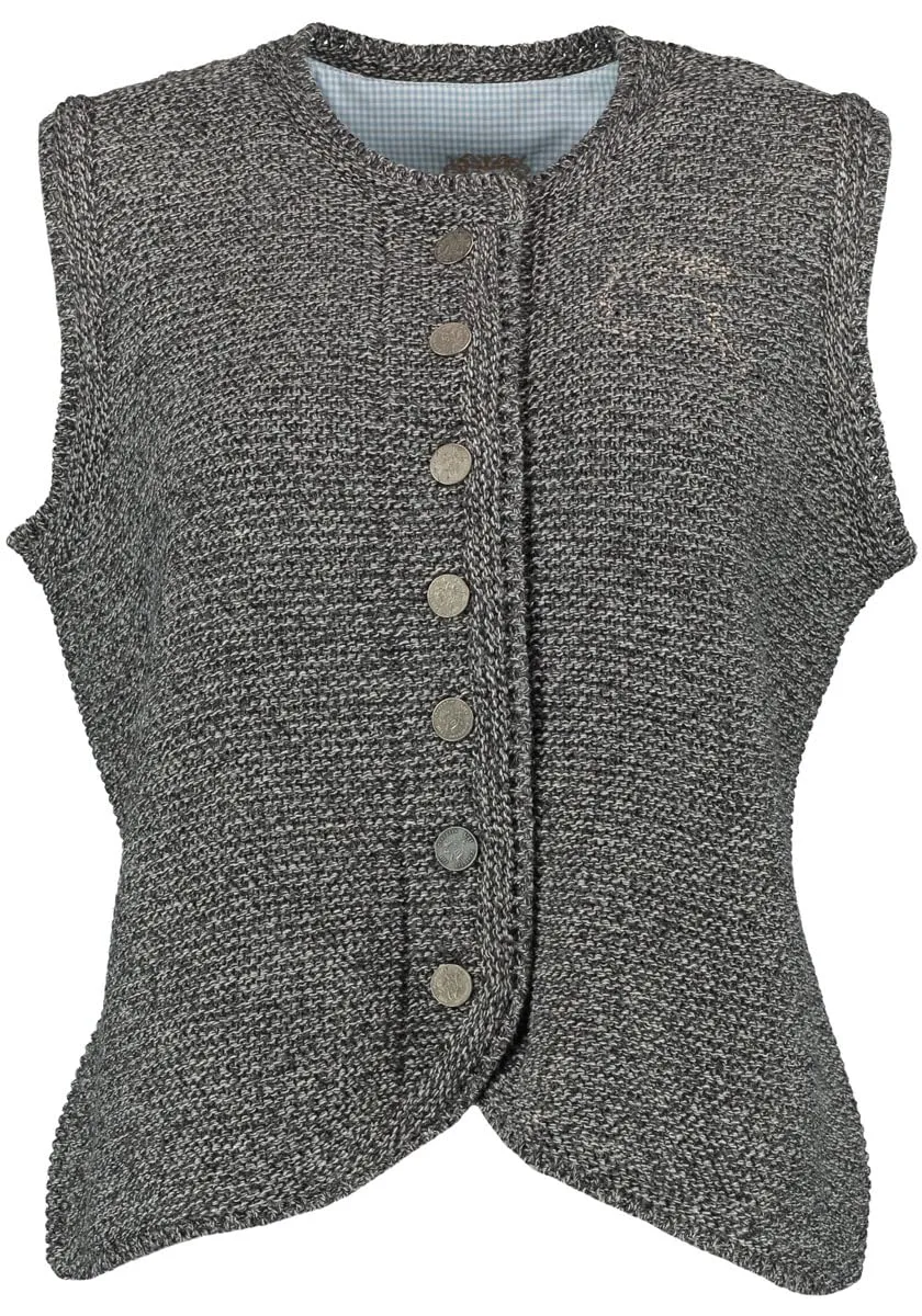 os-trachten-eluto-damen-strickweste-trachtenweste-rundhals-wolle image 1
