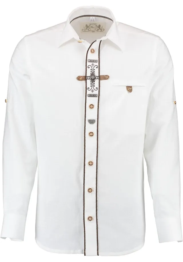 os-trachten-phegin-herren-trachtenhemd-47-48-slim-fit-stickerei image 1
