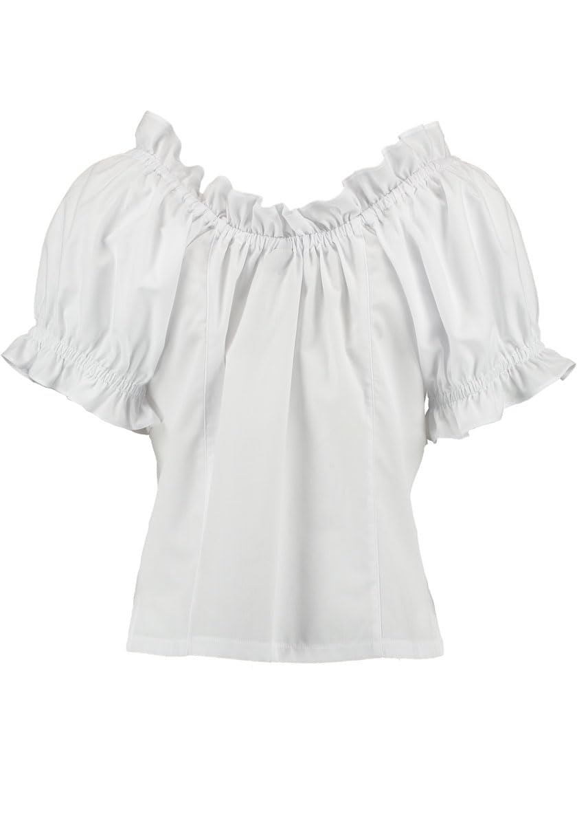 os-trachten-marxi-damen-trachtenbluse-kurzarm-rundhals-klassisch image 2