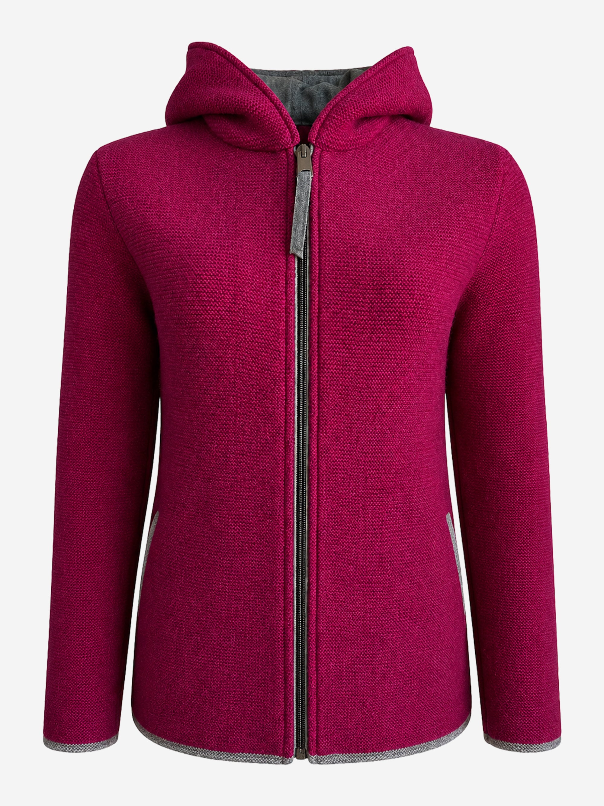litzlfelder-emily-strickjacke-mit-kapuze-fuchsia-merinowolle image 1