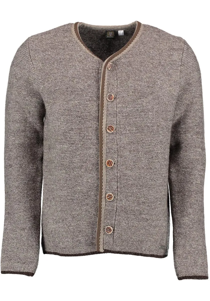 os-trachten-xaluna-strickjacke-dunkelbraun-rundhals-offen image 1