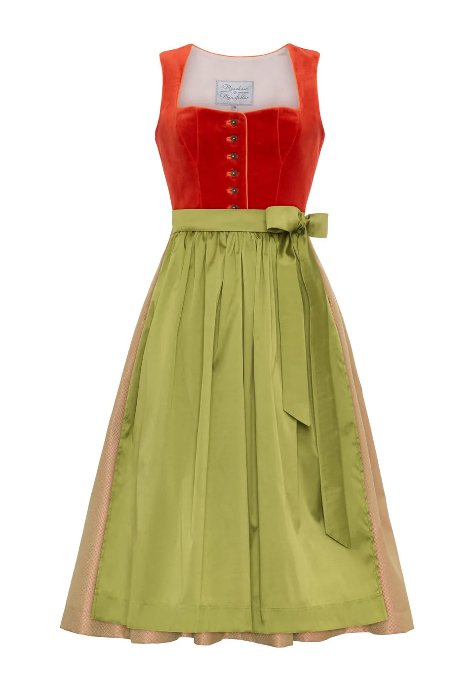 m-nchner-manufaktur-fanny-samt-dirndl-orange-70-cm image 1