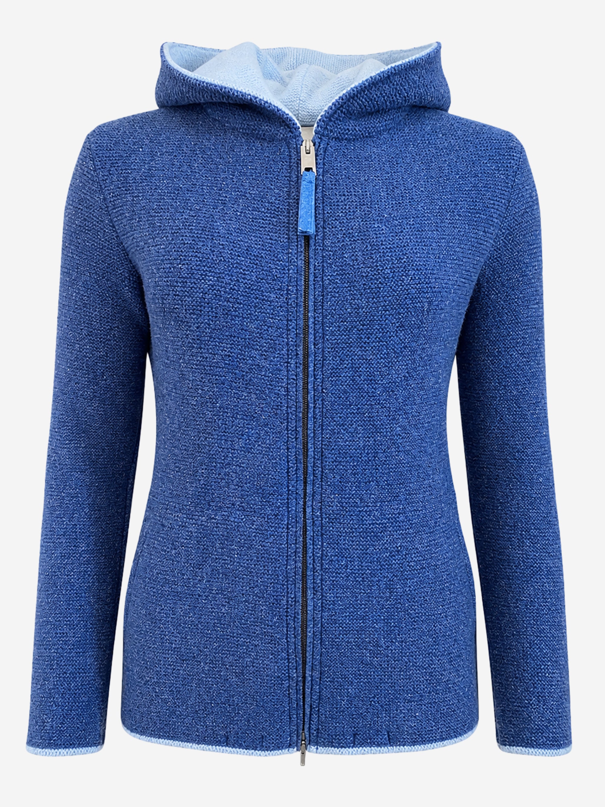 litzlfelder-damen-strickjacke-emily-kapuze-jeansblau-merino image 1
