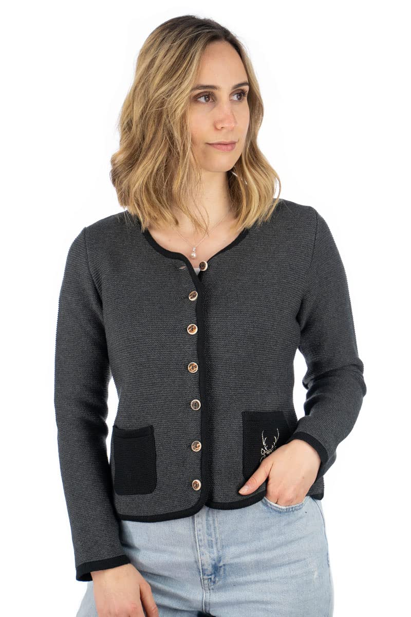 os-trachten-enkeyo-damen-strickjacke-anthrazit-gr-34 image 2