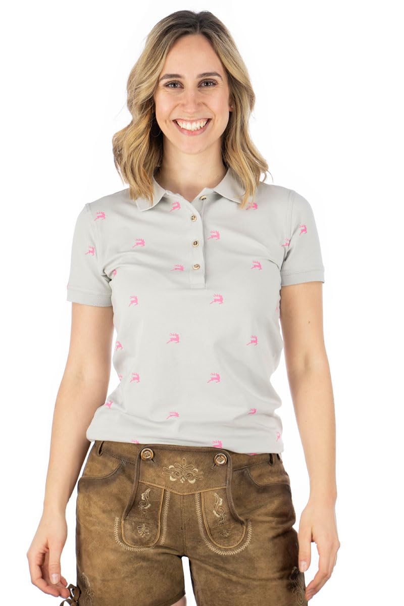 os-trachten-qimira-tailliertes-poloshirt-mit-hirsch-trachtengr-n image 2
