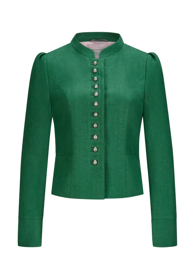 m-nchner-manufaktur-jacke-daisy-gr-n-dirndljacke-aus-leinen image 1